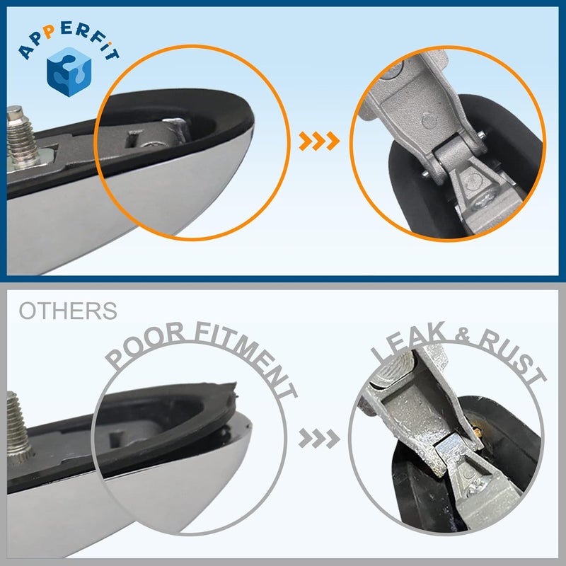 APPERFiT Exterior Door Handle (Right Passenger Side) Compatible with Fiat 500 2012 2013 2014 2015 2016 2017 2018 Replaces 68069942AC - Image 3